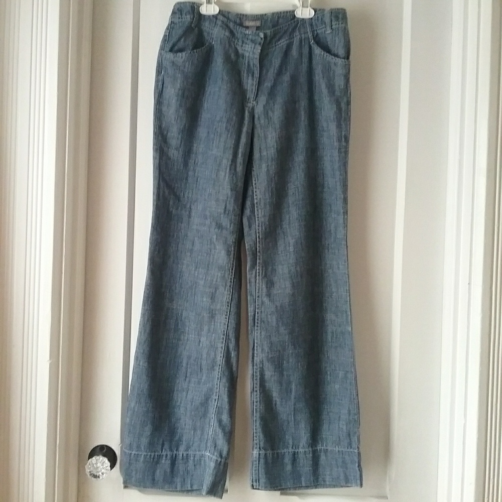 J Jill | Chambray Linen Blend Wide Leg Trousers